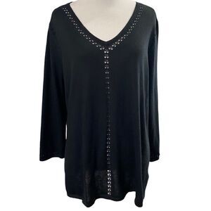 Roz & Ali Cut Out Black Sweater